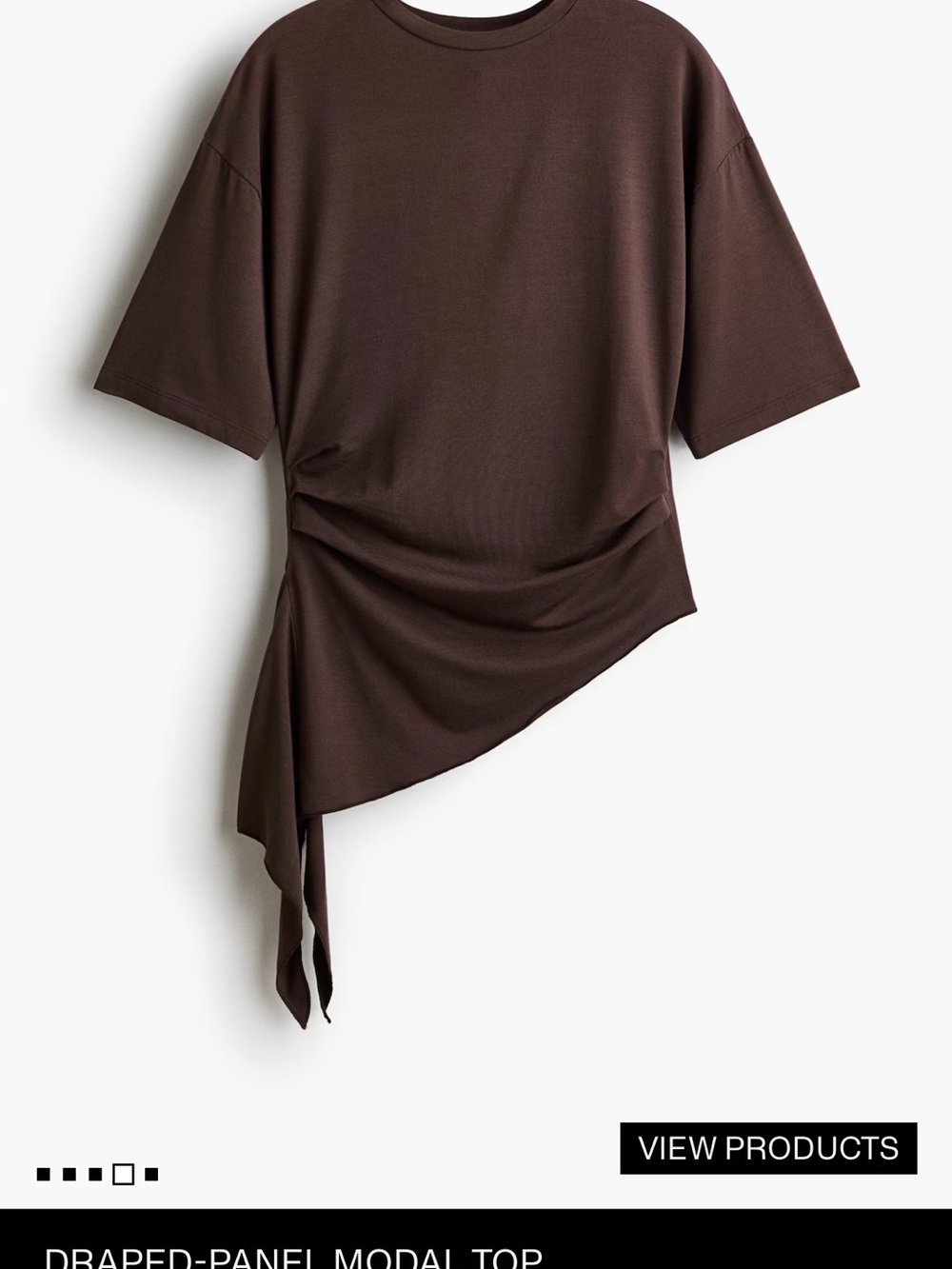 BRAND NEW!! H&M Draped-Panel Modal Top - Brown size sm